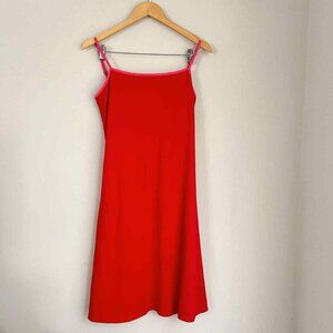 Isaac Mizrahi Red and Pink Midi Sleeveless Dress Size Small